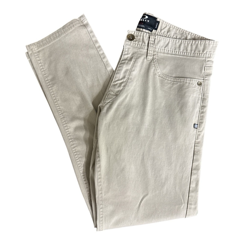 Oakley Slim Fit '50's Pant' 5-Pocket Stretch Canvas Jeans. Beige, Men's 32X30